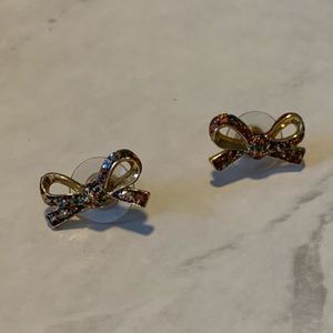 Kate Spade Multi Color Glitter Bow Studs